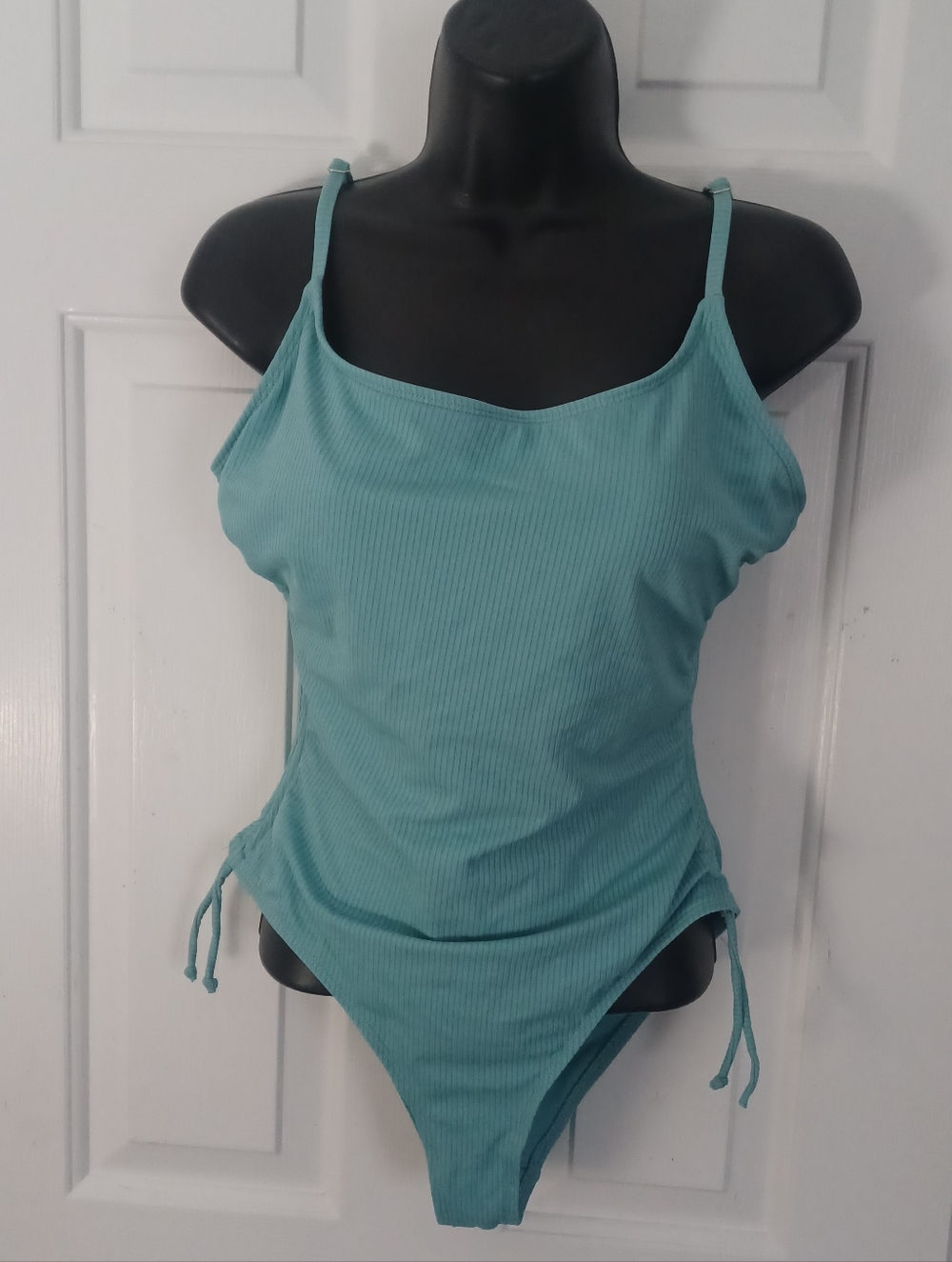 Tahiti Teal 1pc Swimsuit Ruched Side Sz M